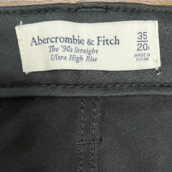 NWT Abercrombie & Fitch vegan leather 90’s straight ultra high rise pants 35 /20 - Picture 6 of 8